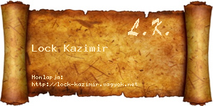 Lock Kazimir névjegykártya